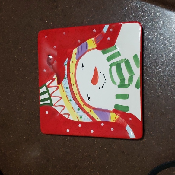 ONEIDA "SNOWMATES PATTERN By Debbie Taylor Keman.  A Snowman with Scarf and Hat. - Picture 1 of 4